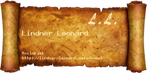 Lindner Leonárd névjegykártya